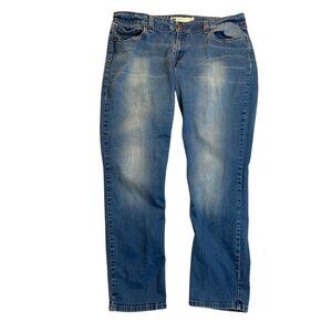 Levis Womans Jeans Size 18W Distressed Blue Denim Mid Rise Ankle Skinny Casual